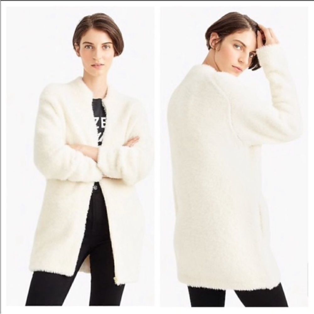 J. Crew Point Sur Fuzzy Cardigan Jacket, Ivory. Size XS.